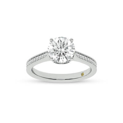 Taos Hidden Halo Round Lab Grown Diamond Engagement Ring | 10K White Gold 2 1/4 CT. TW.