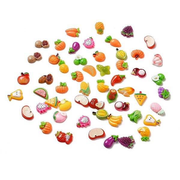 Cartoon Opaque Fruits Resin Cabochons