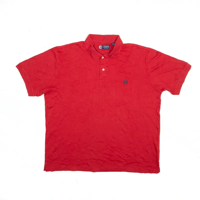 CHAPS Polo Shirt Red Short Sleeve Mens XL