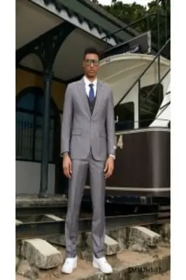 Stacy Adams Men's 3-Piece Pinstripe Hybrid Suit