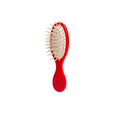 Tek Small Oval Handbag Brush, Red