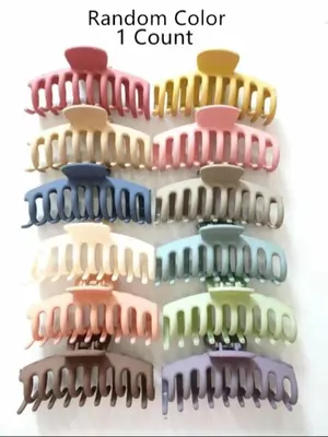 Random Solid Hair Claw, Casual Versatile Hair Accessories for Women, Minimalist Headwear Suitable for Thick Hair, Fashion Hai...