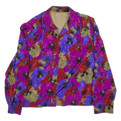 Womens Printed Shirt Purple Long Sleeve Floral XL