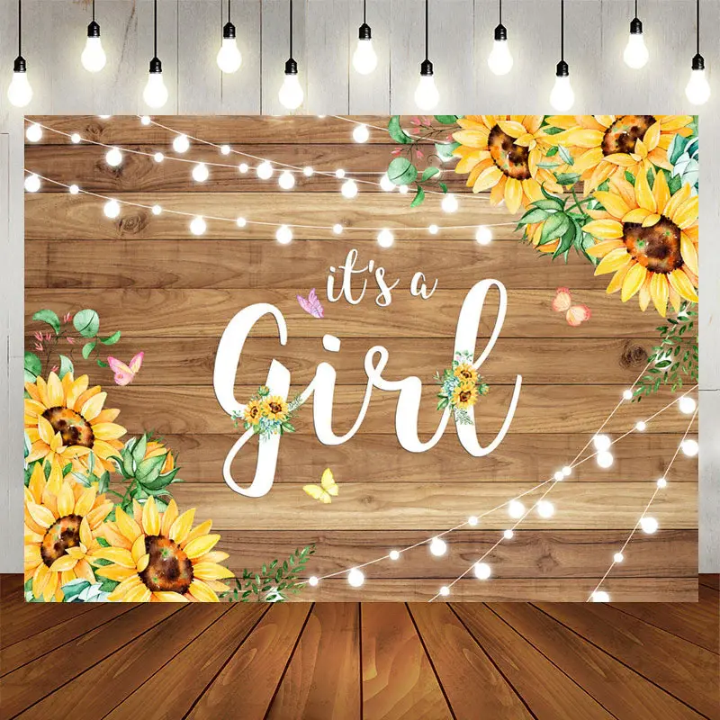 Aperturee Sunflower It s A Girl Baby Shower Photoshoot backdrop
