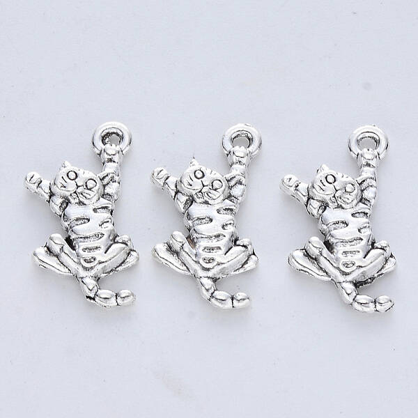 Tibetan Style Alloy Kitten Pendants