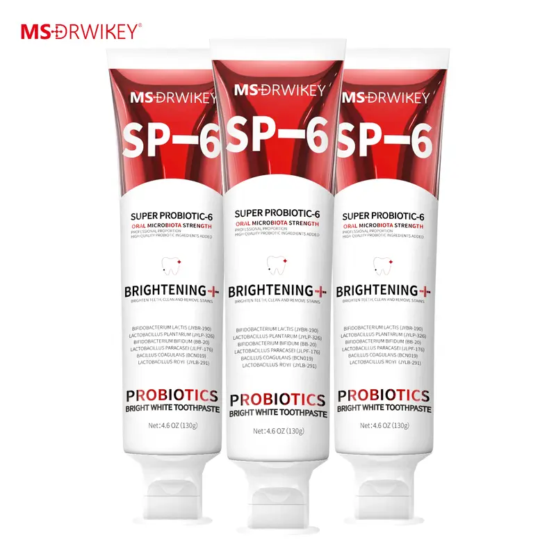 MSDRWIKEY SP-6 Probiotic Fresh Breath Toothpaste Set - 130g x 3 | Enamel Protection & Long-Lasting Freshness | Oral Care#deal...