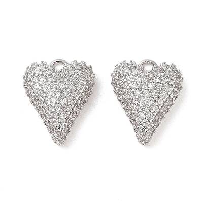 Brass Micro Pave Clear Cubic Zirconia Pendants