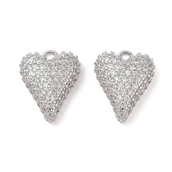 Brass Micro Pave Clear Cubic Zirconia Pendants