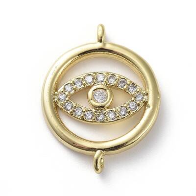 Brass Micro Pave Cubic Zirconia Links connectors
