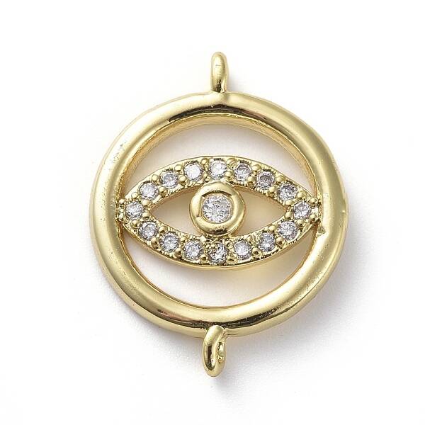 Brass Micro Pave Cubic Zirconia Links connectors