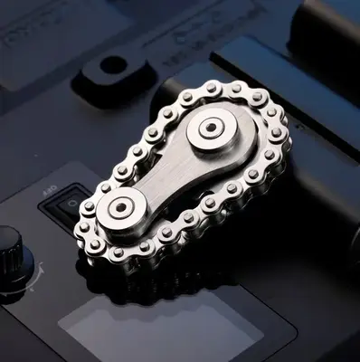 Viral TikTok Metal Gear Fidget Spinner, Steampunk DIY Chain Toy for Stress Anxiety Relief, Compact Office School Commute Ther...