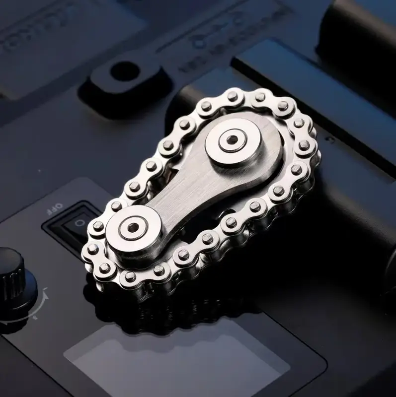 Viral TikTok Metal Gear Fidget Spinner, Steampunk DIY Chain Toy for Stress Anxiety Relief, Compact Office School Commute Ther...
