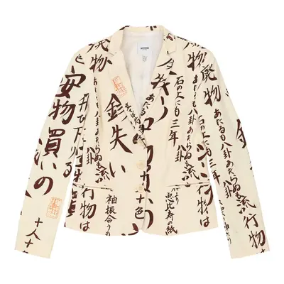 Moschino Jeans Blazer - Medium Cream Cotton Blend | Size: medium