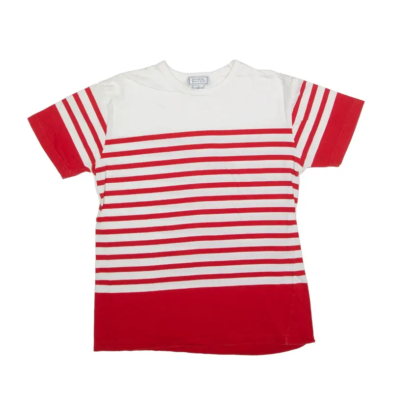 JENNIFER MOORE Striped T-Shirt Red Short Sleeve Womens M