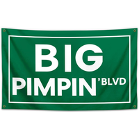Big Pimpin'Blvd 3x5Ft Funny Quote Flag Banner UV Resistance Man Cave Wall Hangging for College Dorm Room Outdoor Parties Tape...