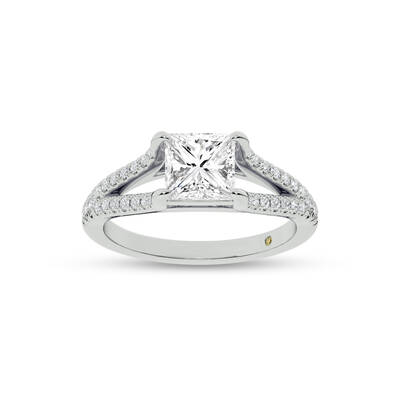 Delhi Split Shank Princess Cut Lab Grown Diamond Engagement Ring | 10K White Gold 1 3/4 CT. TW.