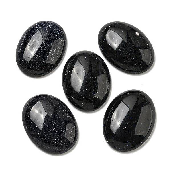 Synthetic Blue Goldstone Cabochons