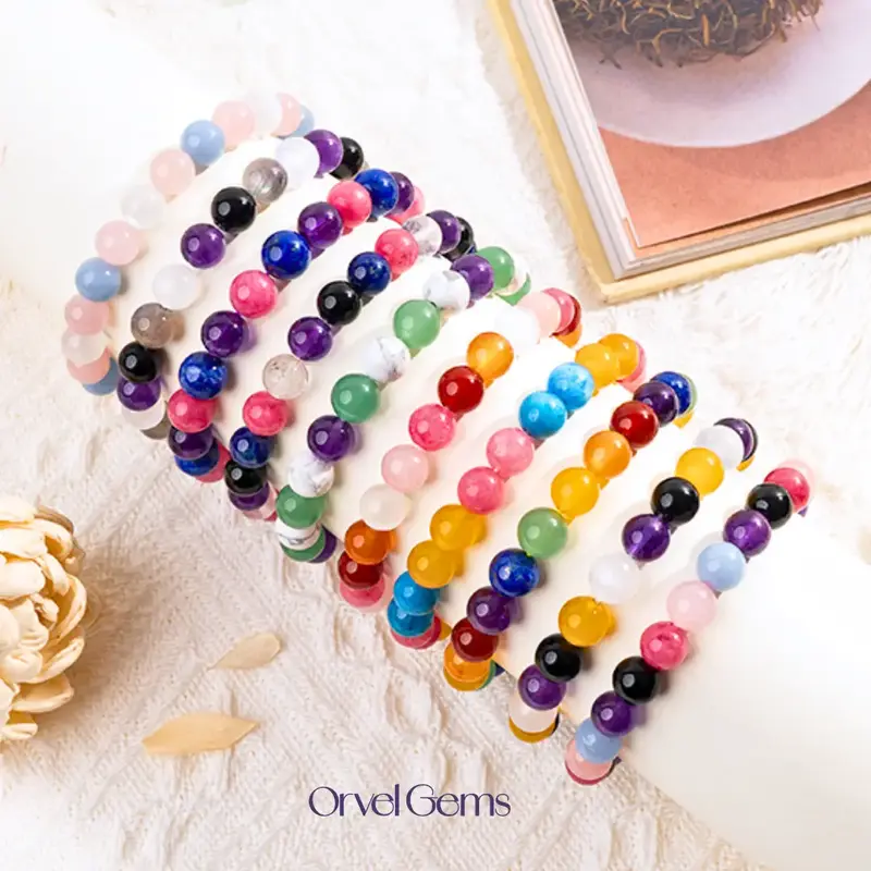 Pride Crystal Beaded Bracelet - LGBTQ – Natural Rainbow Gemstones for Love & Support – Unisex Chakra Healing Jewelry, Per...