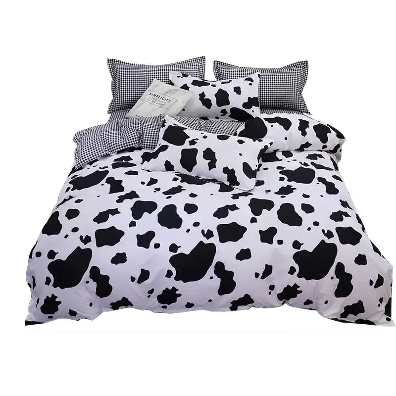 Cow Print Cozy Duvet Cover Set, 3 Counts Bedroom Accessories Bedding Supplies Including 1 Count Duvet Cover & 2 Counts Pillow...