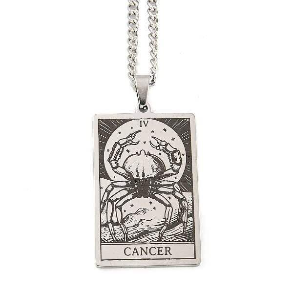 Non-Tarnish 304 Stainless Steel Tarot Pendant Necklaces