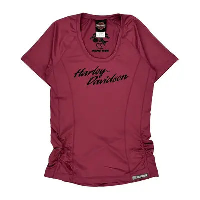 Harley Davidson Graphic T-Shirt - Medium Pink Polyester Blend