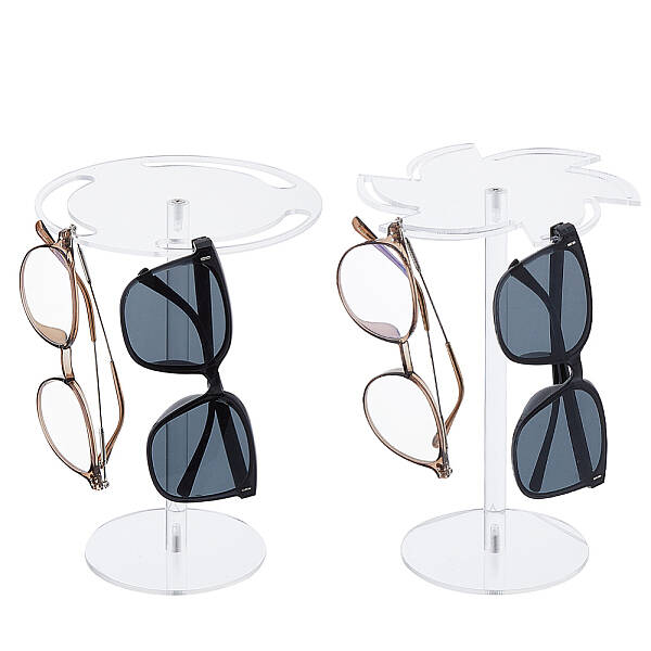 2 Styles Rotatable Acrylic Eyeglasses Frame Riser Display Stands