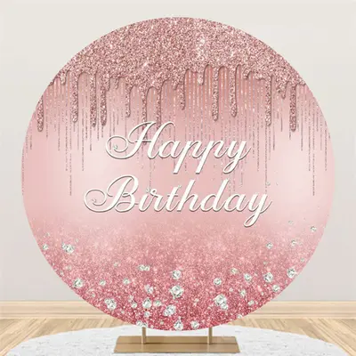 Aperturee Pink Bokeh Glitter Diamonds Happy Birthday Backdrop | Custom Birthday Backdrops | Name Backdrop For Birthday | Diy ...