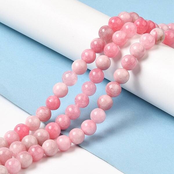 Natural Dyed White Jade Beads Strands