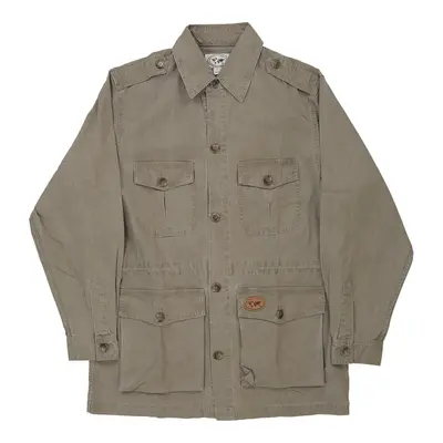 Vagrant American Line Cargo Overshirt - Large Beige Cotton