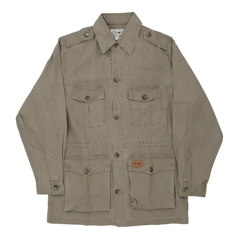 Vagrant American Line Cargo Overshirt - Large Beige Cotton
