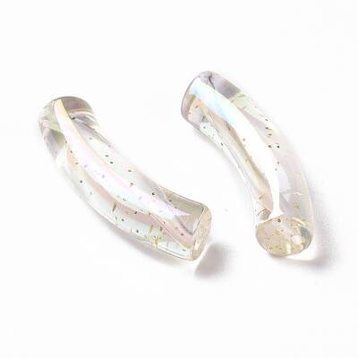UV Plating Iridescent Transparent Acrylic Beads