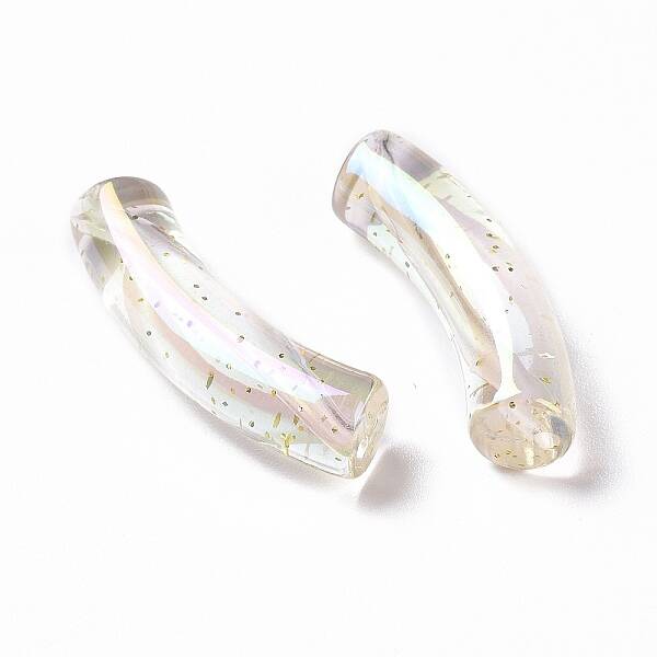 UV Plating Iridescent Transparent Acrylic Beads