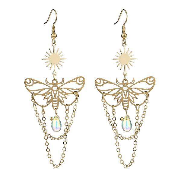 201 Stainless Steel Butterfly Dangle Earrings
