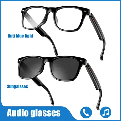 Clear bluetooth eyeglass ,Smart Glasses, Wireless BT Hands-Free Calling E13 Sunglasses,1 Count Wireless-compatible Smart Glas...