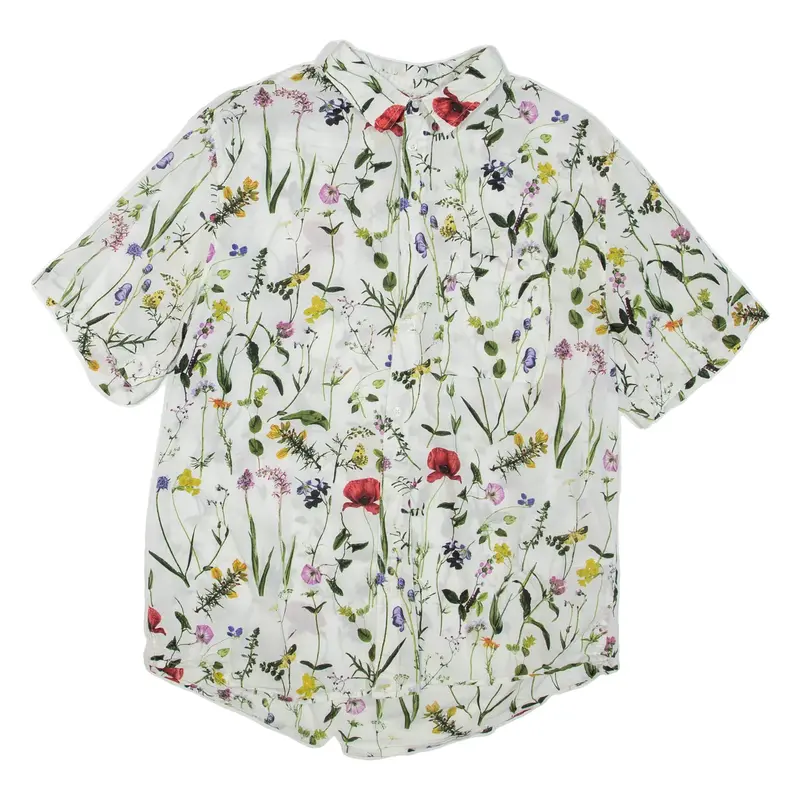 H&M Womens Shirt White Floral L