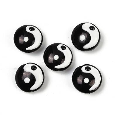 Yin-yang Theme Handmade Lampwork Beads