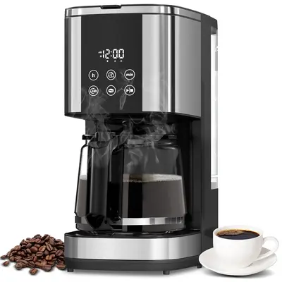 Xbeauty Coffee Maker, Drip Coffee Machine,1.5L Water Tank, Programmable, Delay Brew, Keep Warm, with Touch Screen, Automatic ...