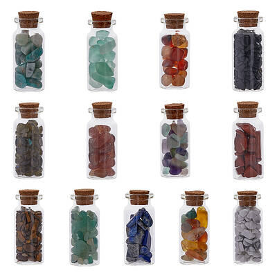 13Pcs 13 Style Transparent Glass Wishing Bottle Decoration