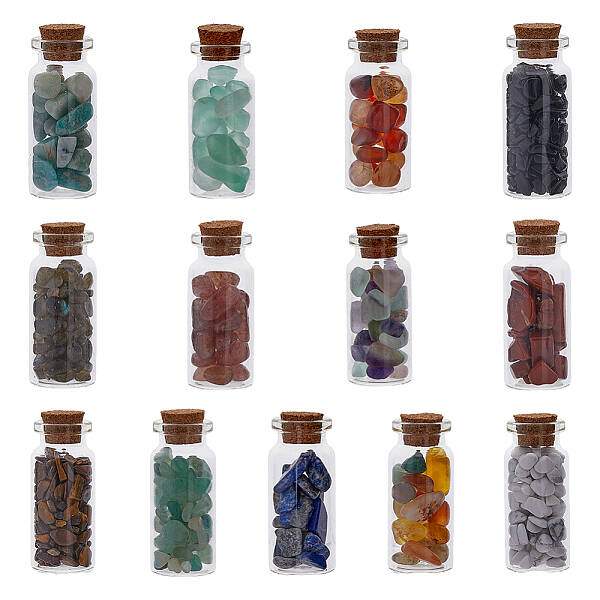 13Pcs 13 Style Transparent Glass Wishing Bottle Decoration