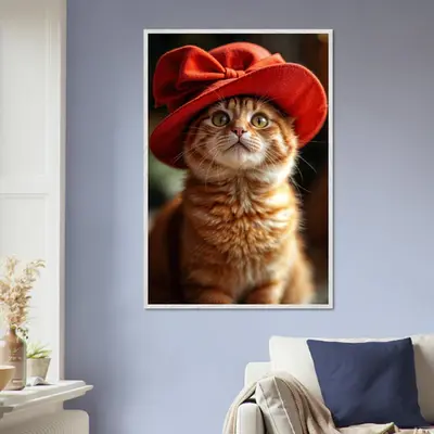 Purr-fectly Chic - Cat in a Red Hat
