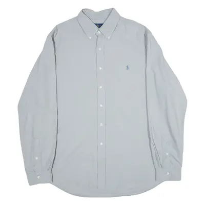 RALPH LAUREN Mens Plain Shirt Grey Long Sleeve XL