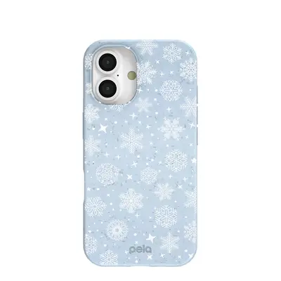 Powder Blue Let it Snow iPhone 16 Case