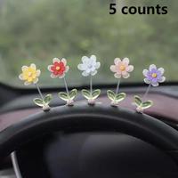 Daisy Flower Design Car Center Console Spring Ornaments, Cute Car Dashboard Decoration, Car Interior Decoration Accessories, ...