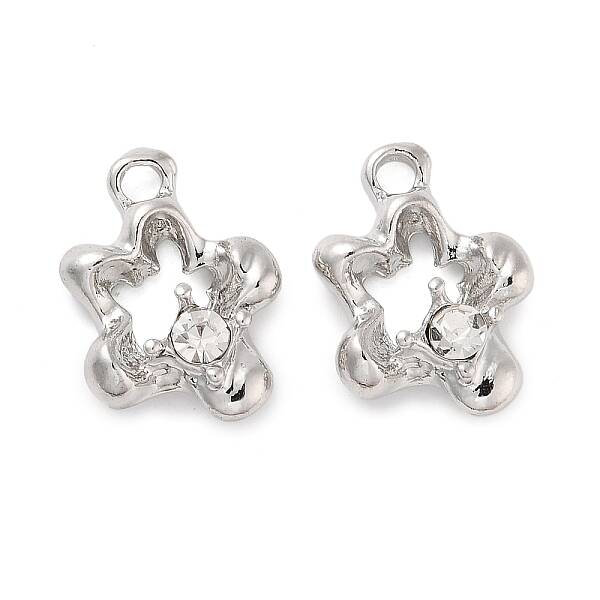 Rack Plating Alloy Rhinestone Pendants