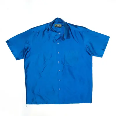 AARA Blue Worker Short Sleeve Shirt Mens S