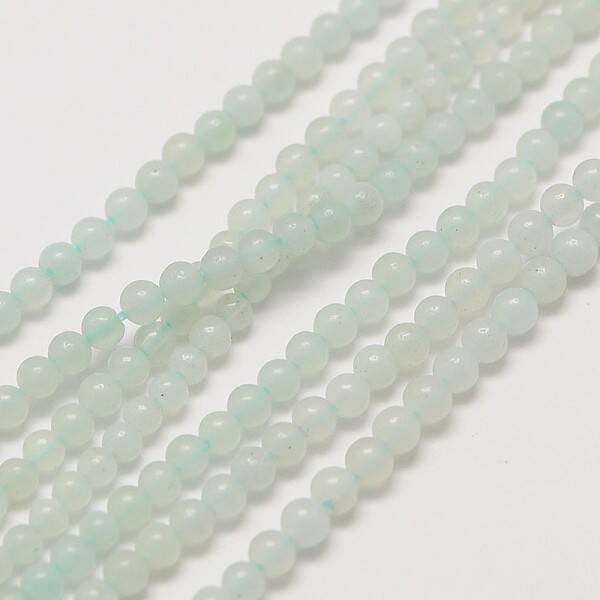 Natural Amazonite Round Bead Strands