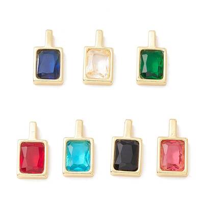 Brass Micro Pave Cubic Zirconia Charms