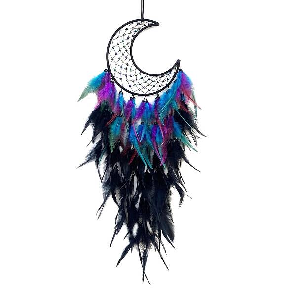 Iron Woven Web/Net with Feather Pendant Decorations