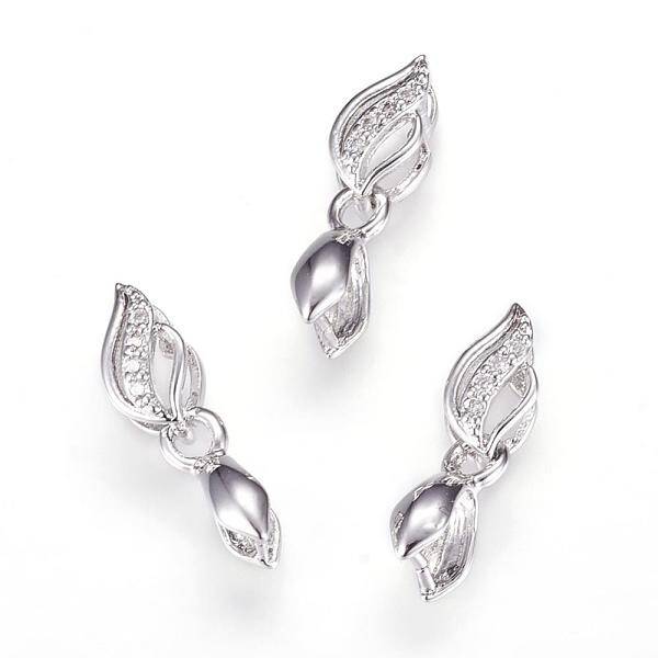 Long-Lasting Plated Brass Micro Pave Cubic Zirconia Ice Pick Pinch Bails