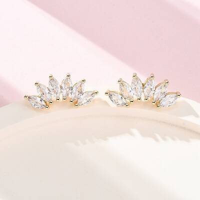 Horse Eye Sparkling Cubic Zirconia Stud Earrings for Her